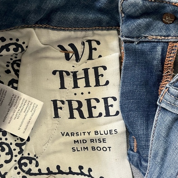 We The Free - Varsity Blues Mid-Rise Slim Boot Cut Flare Jeans Size 24 Western - Picture 11 of 16